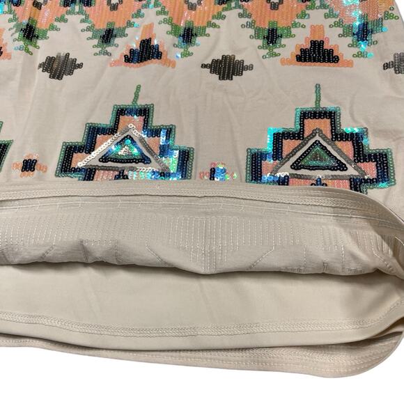 Express Mini Skirt Sequin Small Party Aztec Tribal Boho NWT - Picture 6 of 6